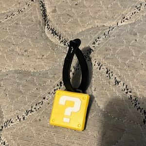 Nintendo Yellow Question Block Keychain with Black Clip